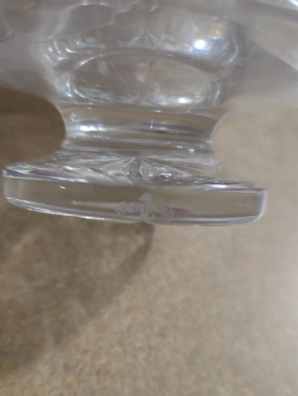 Marked Waterford Crystal Lismore Footed Cream and Sugar Bowl Retired